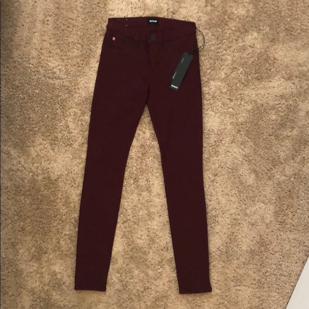 Hudson Natalie midrise skinny jeans burgundy sz 25